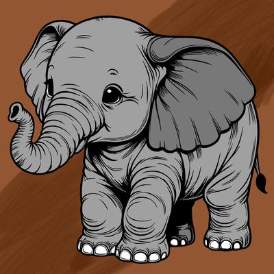 realistic baby elephant