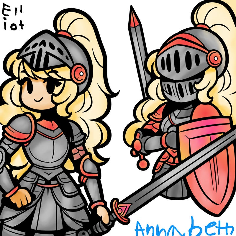 female knight with sword