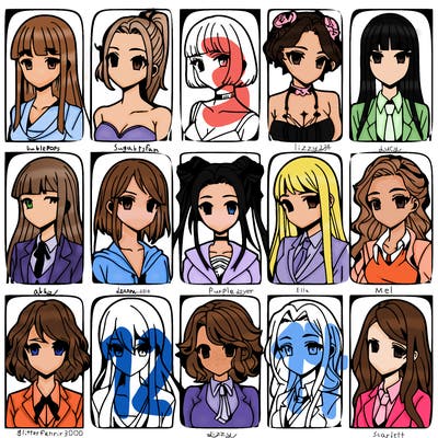 girls that look diffrent anime