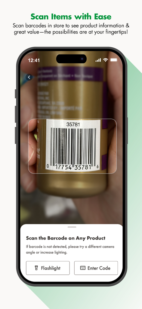 Dollar Tree mobile app barcode scanner interface for scanning products in store to see price and details