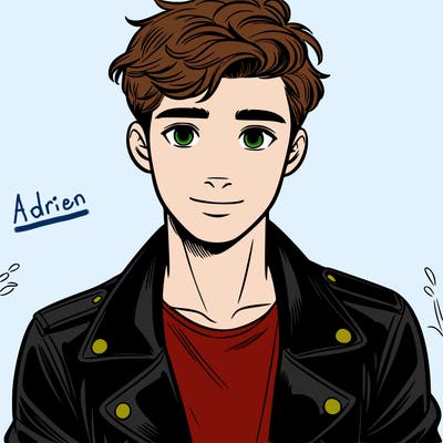 teen boy in leather jacket