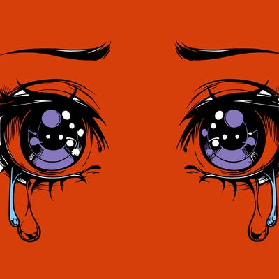 realistic eyes with tears