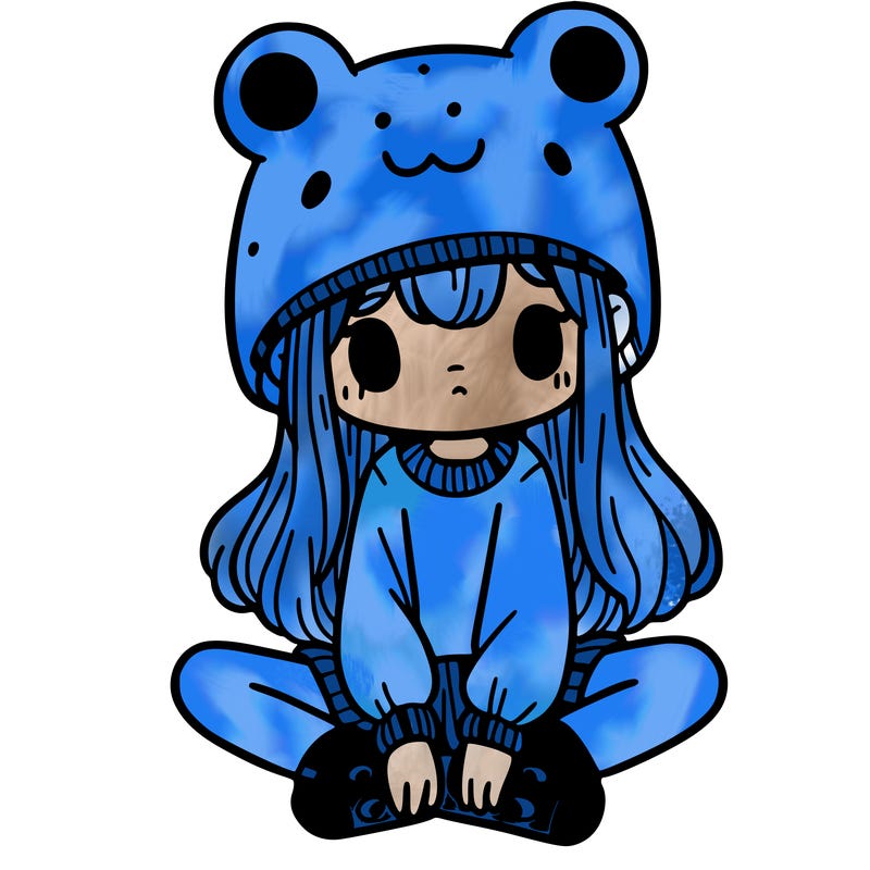 a girl wearing a frog hat and some frog socks