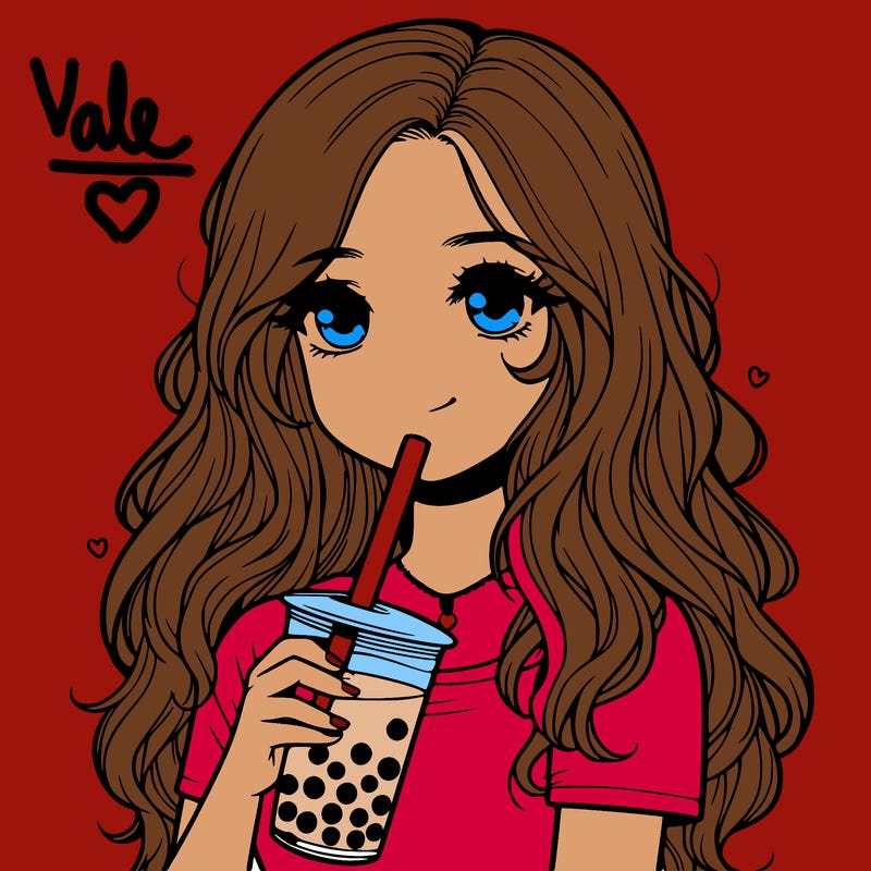 a realistic girl holding boba tea