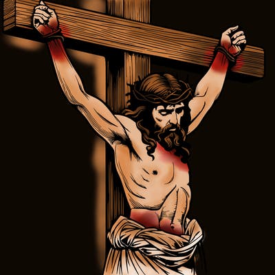 jesus realistic on the cross