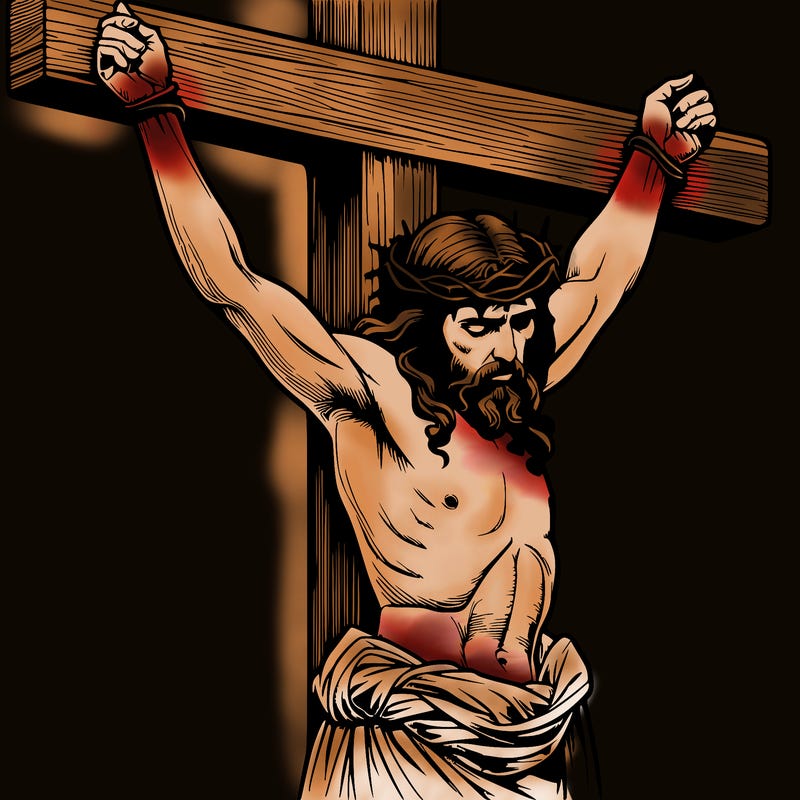 jesus realistic on the cross