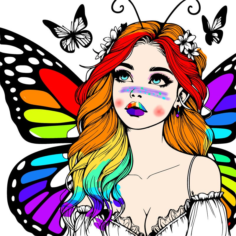 butterfly fairy realistic girl