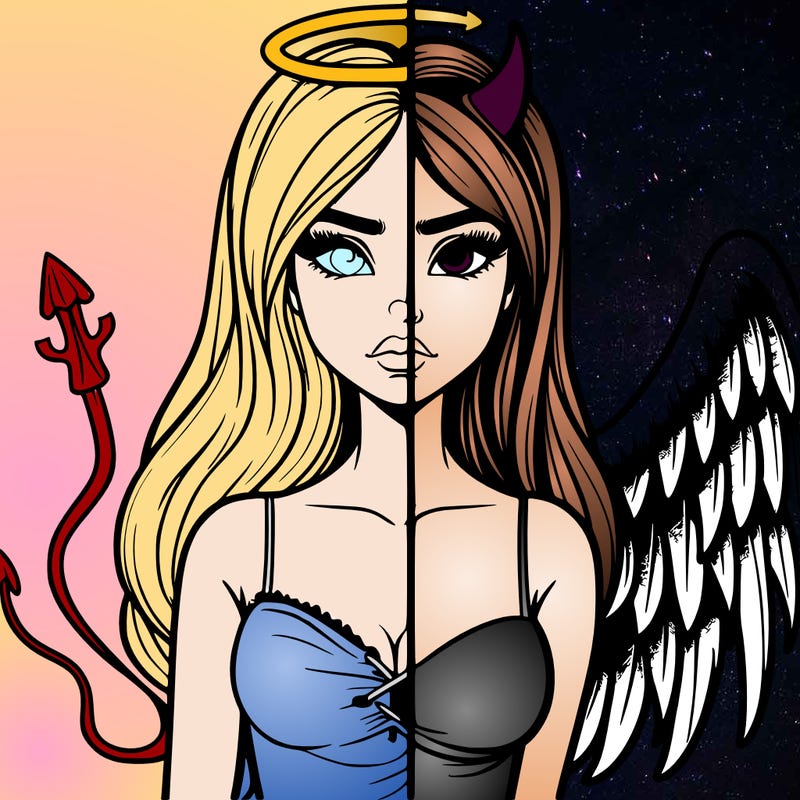 devil vs angel realistic girl