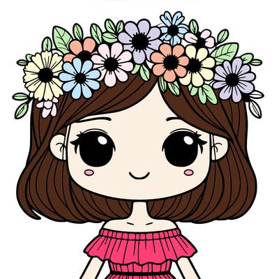 girl with flowers in her hair