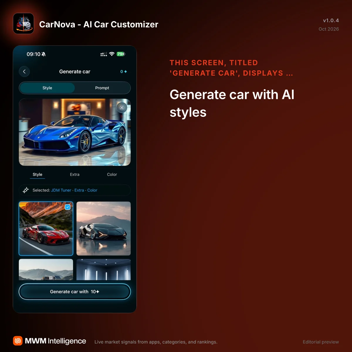 CarNova - AI Car Customizer - Photo & Video App | MWM