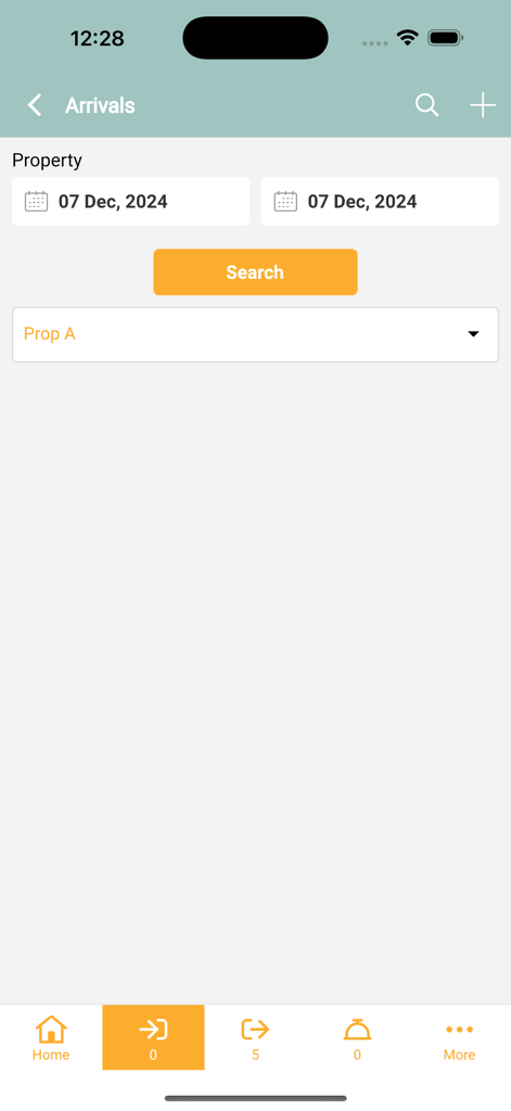 GODO Property - Écran de gestion des arrivées de l'application GODO Property