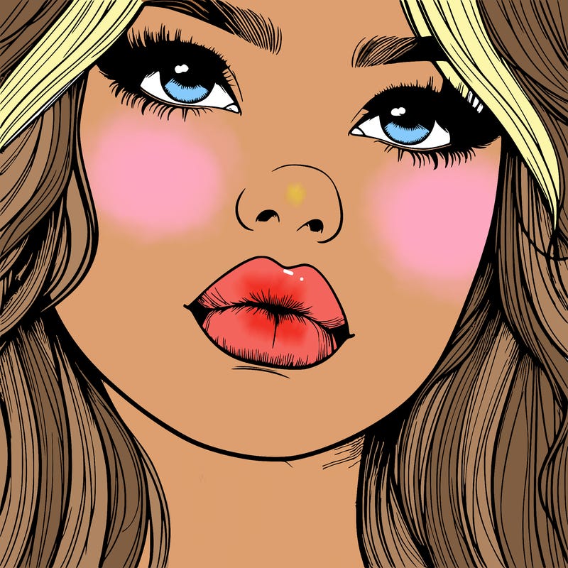 really realistic girl with lips