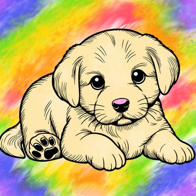 a cute realistic puppy