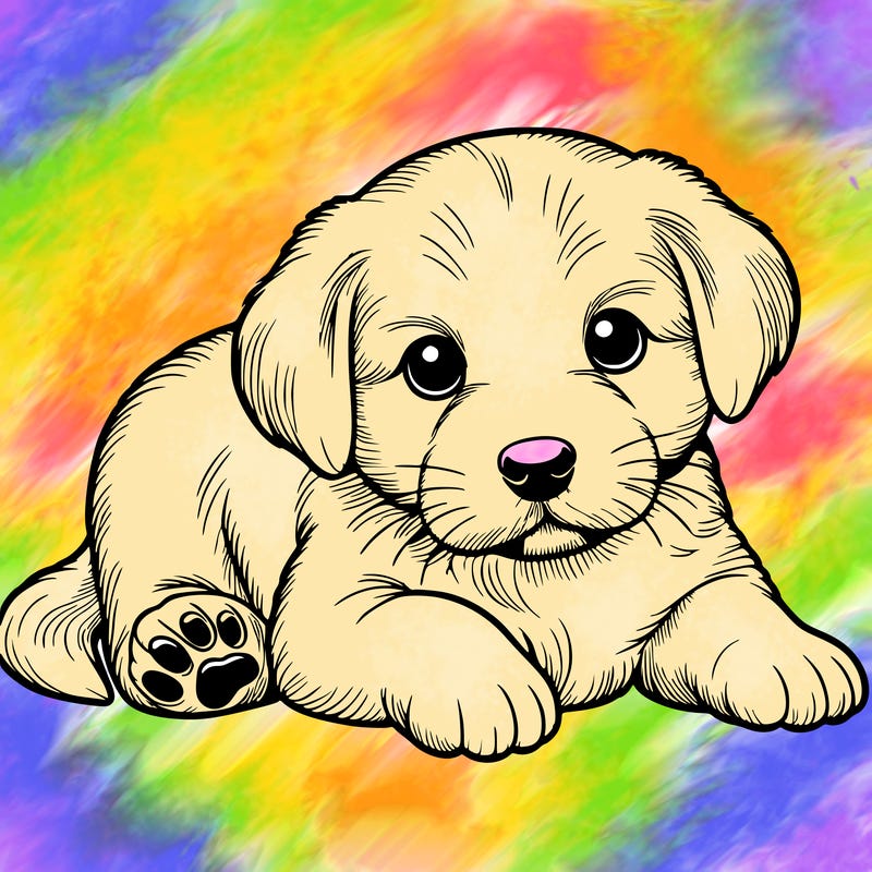 a cute realistic puppy