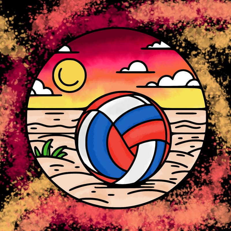 volleyball on a beach