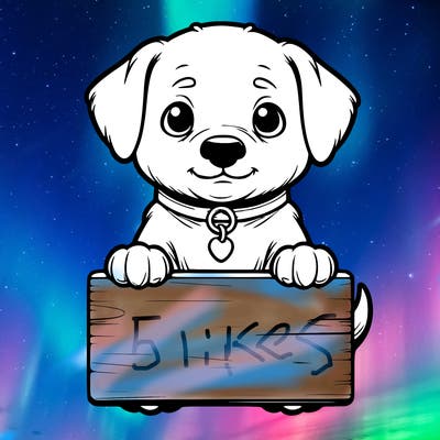 realistic puppy holding sign