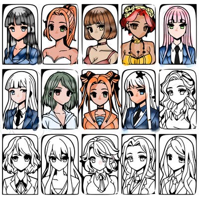 girls that look diffrent anime