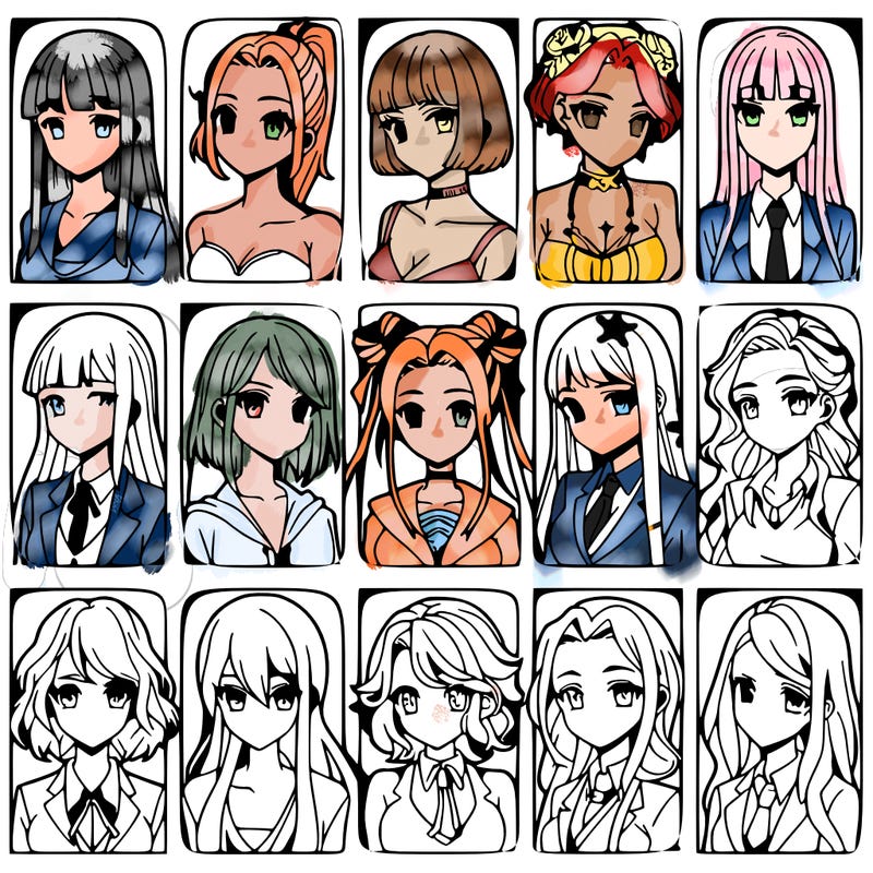 girls that look diffrent anime