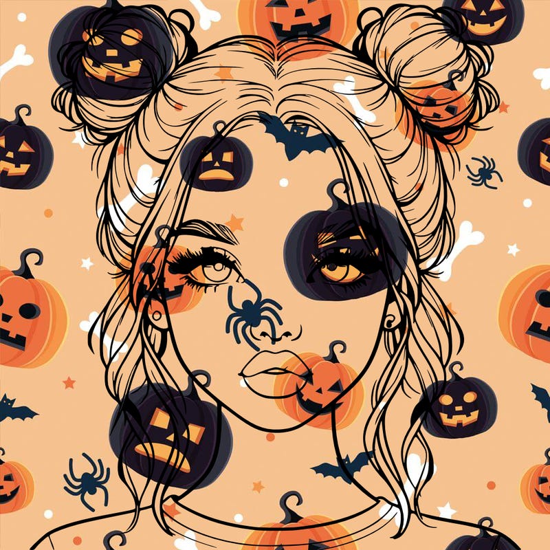 realistic girl with two buns in hair and lips