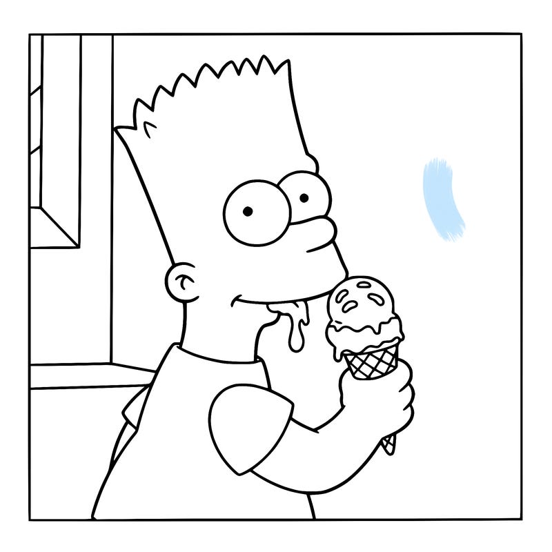 bart simsons eating ice cream