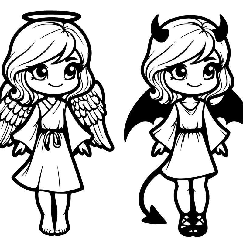 pretty realistic angel and devil