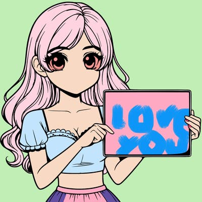 realistic pretty girl holding blank sign