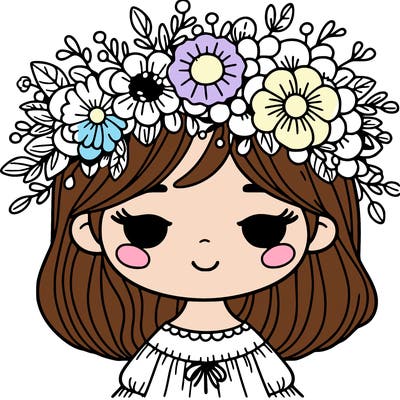 girl with flowers crown