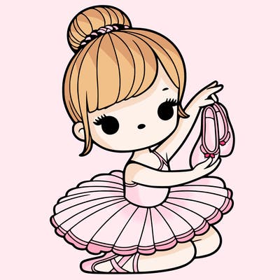 ballerina with ballet shoes in hand