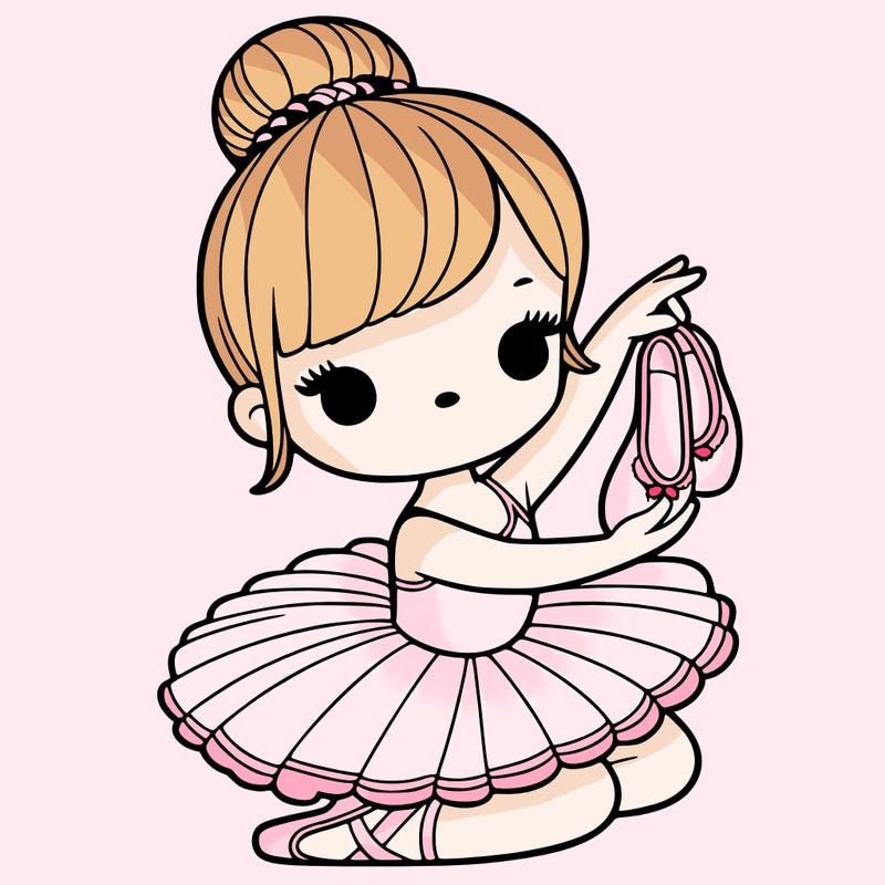 ballerina with ballet shoes in hand