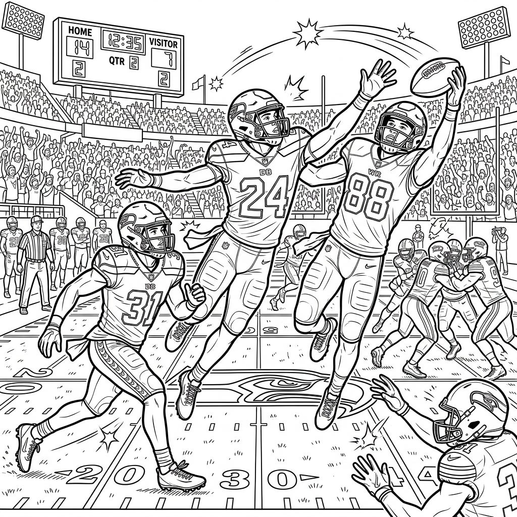 Complex Cornerbacks Coloring Page | Free Printable Fun — Color Pop