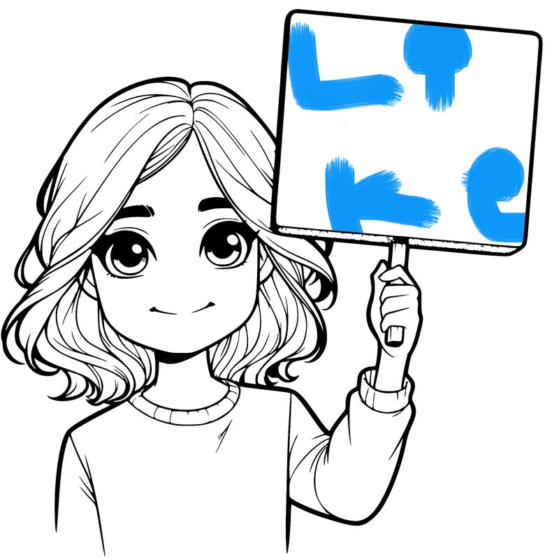 realistic girl holding up a sign