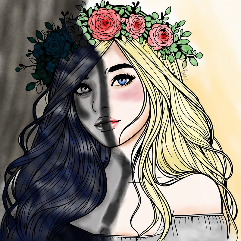 realistic girl with flower crown