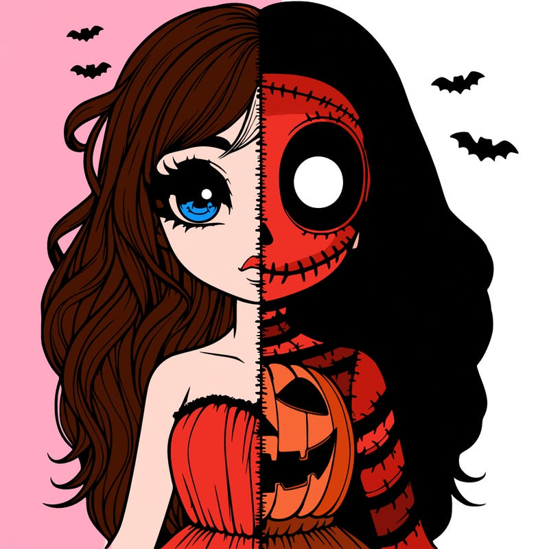 realistic girl halloween split