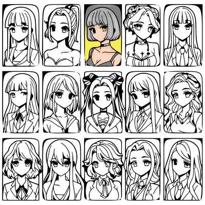 girls that look diffrent anime