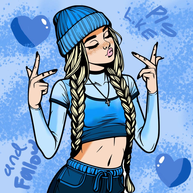 realistic teenage girl with braids and a beanie and crop top doing 🫶🏼