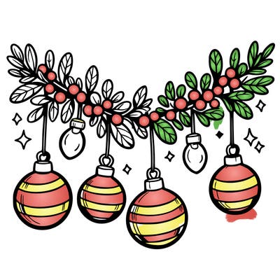 christmas garland with big bulbs