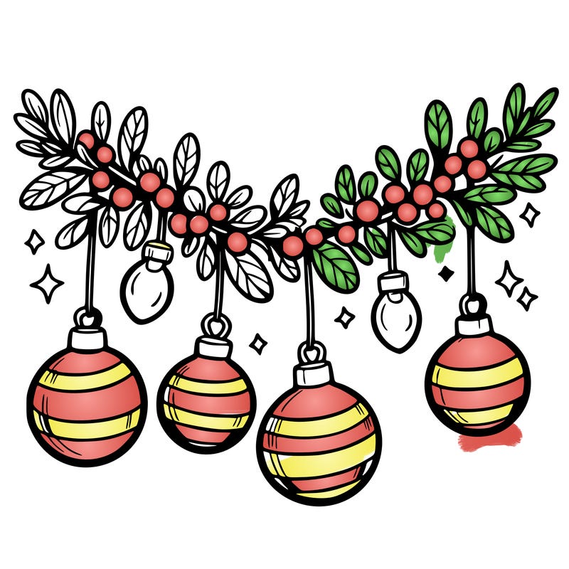 christmas garland with big bulbs