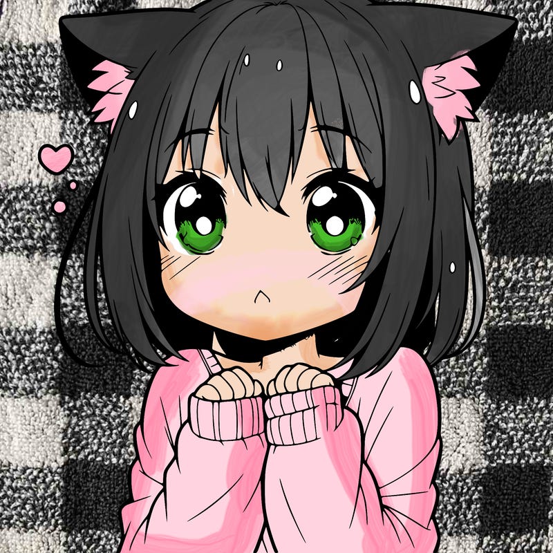shy anime catgirl