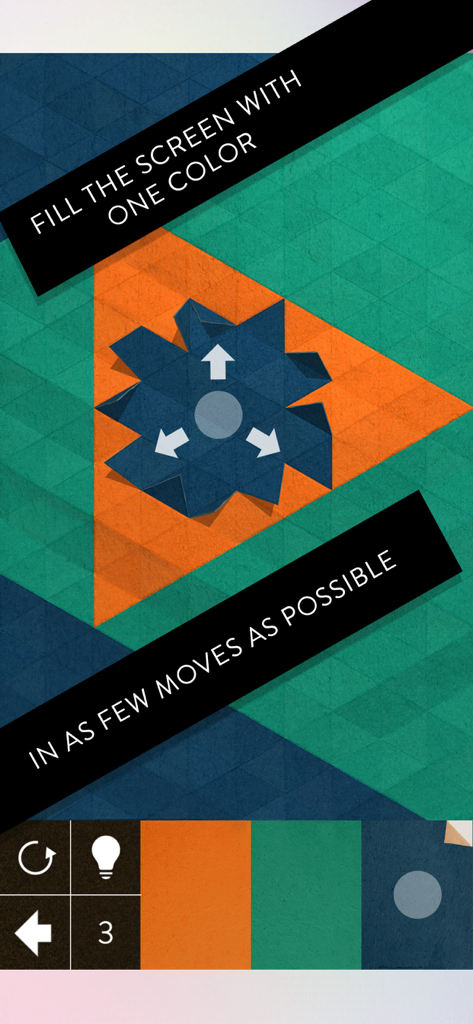 KAMI 2 - Capture d'écran du jeu KAMI 2 affichant un puzzle géométrique avec une esthétique minimaliste de pliage de papier