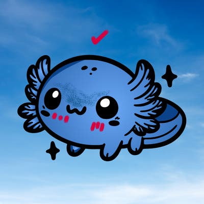 cute easy baby axolotl