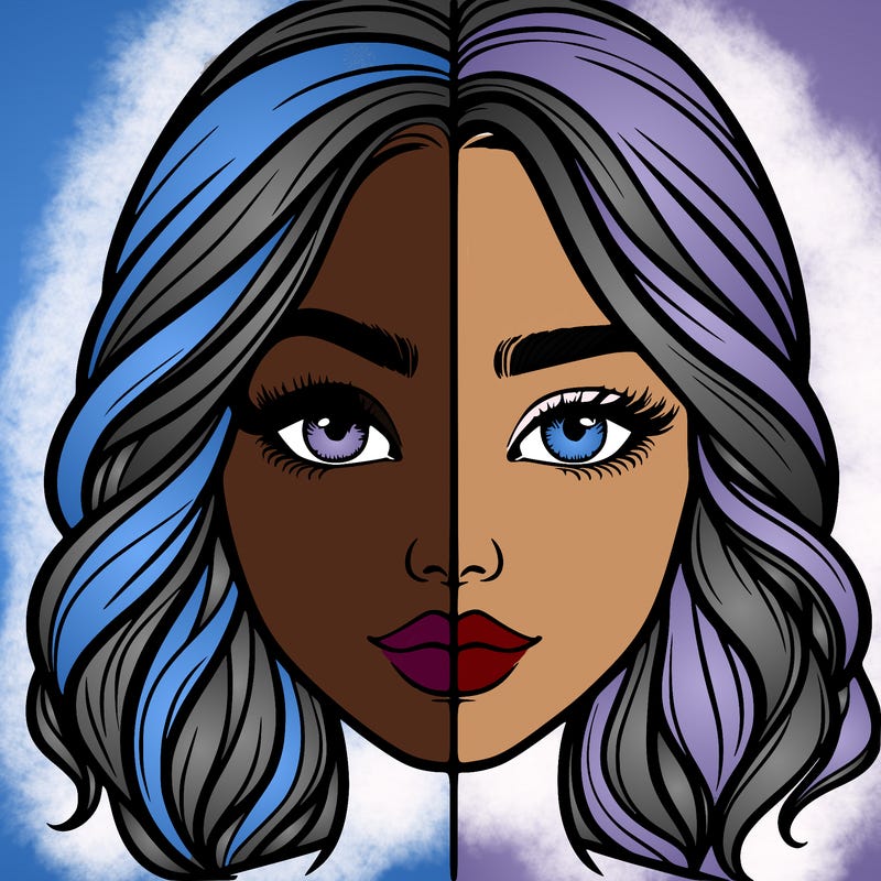 realistic girl split half