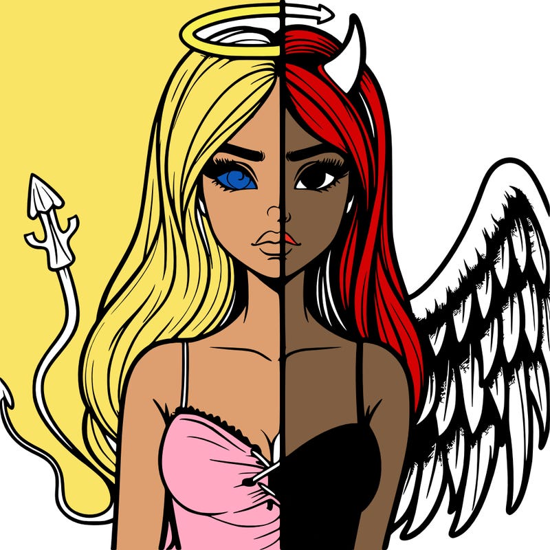 devil vs angel realistic girl