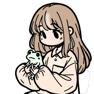 girl with long hair and a oversized shirt. and she is holding a frog