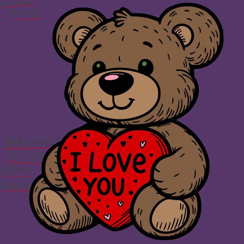 teddy bear holding an i love you heart