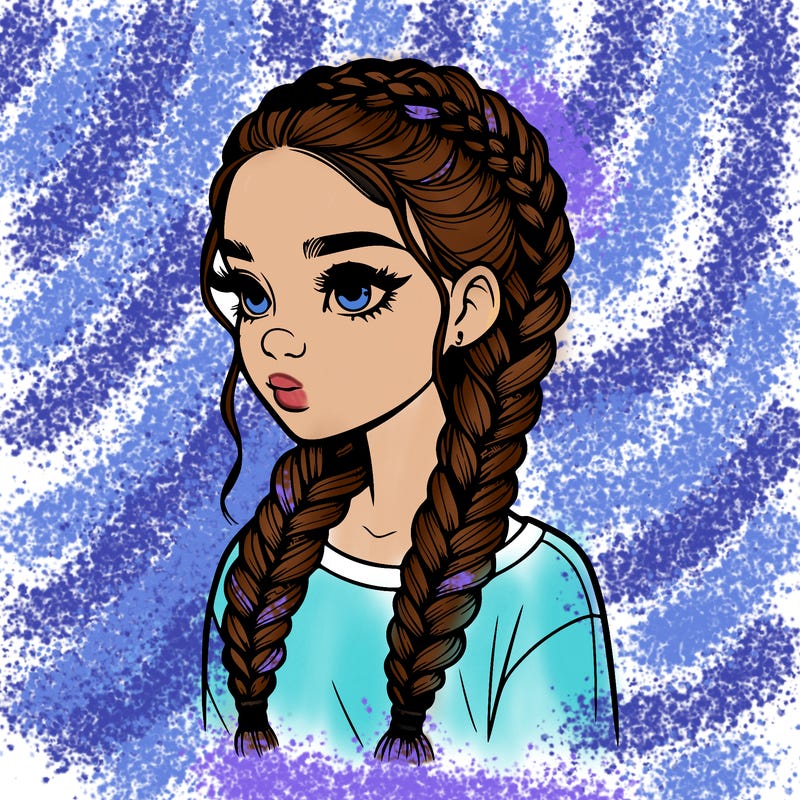 realistic girl with braids
