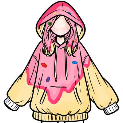 girl in oversized hoodie