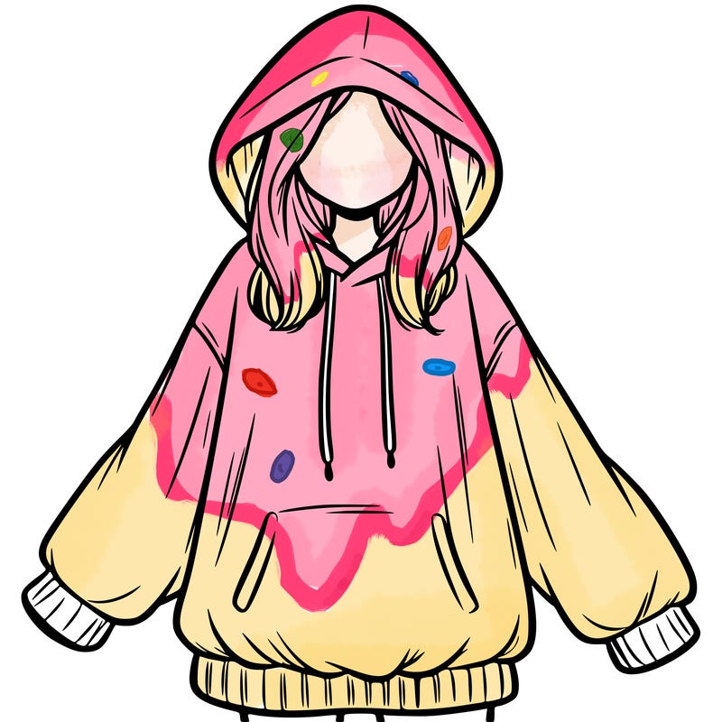 girl in oversized hoodie