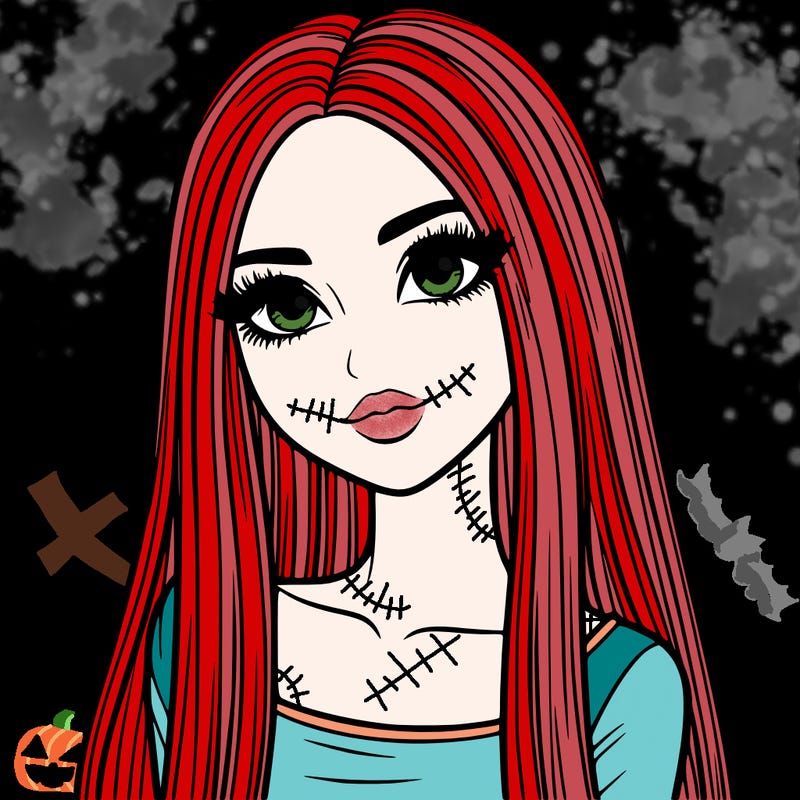 realistic girl with straight and long hair