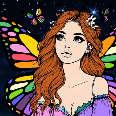 butterfly fairy realistic girl
