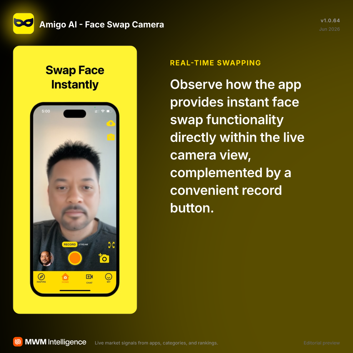 Amigo AI - Face Swap Camera - Photo & Video App | MWM